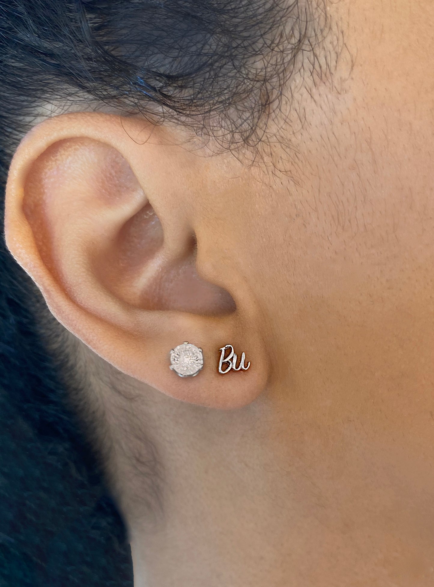 Silver Bu Stud, single earring