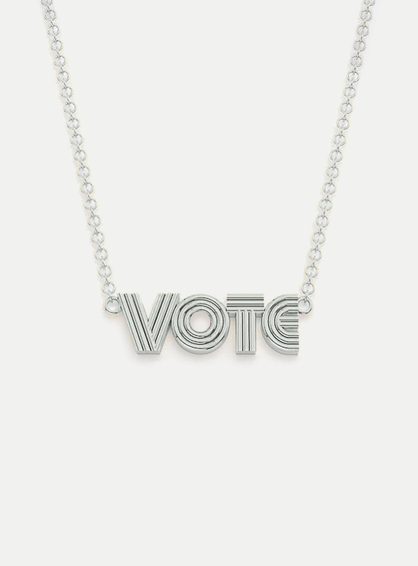 Silver Radiant VOTE Pendant Necklace