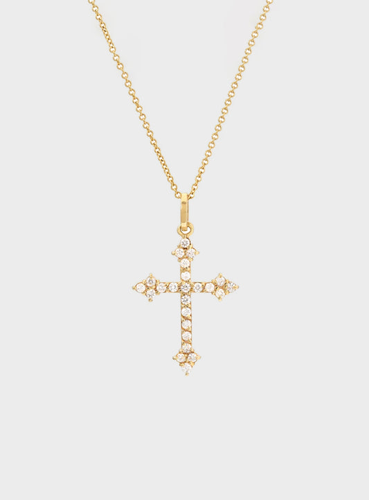 Diamond Gothic Cross Pendant