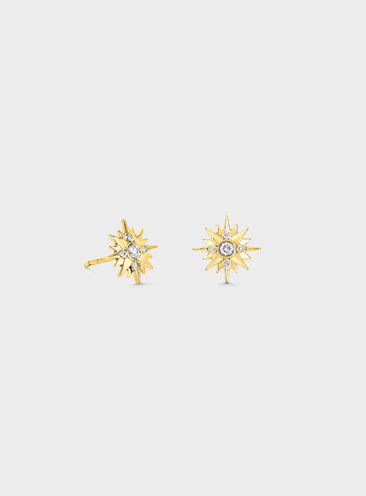Starburst Diamond Stud Earrings