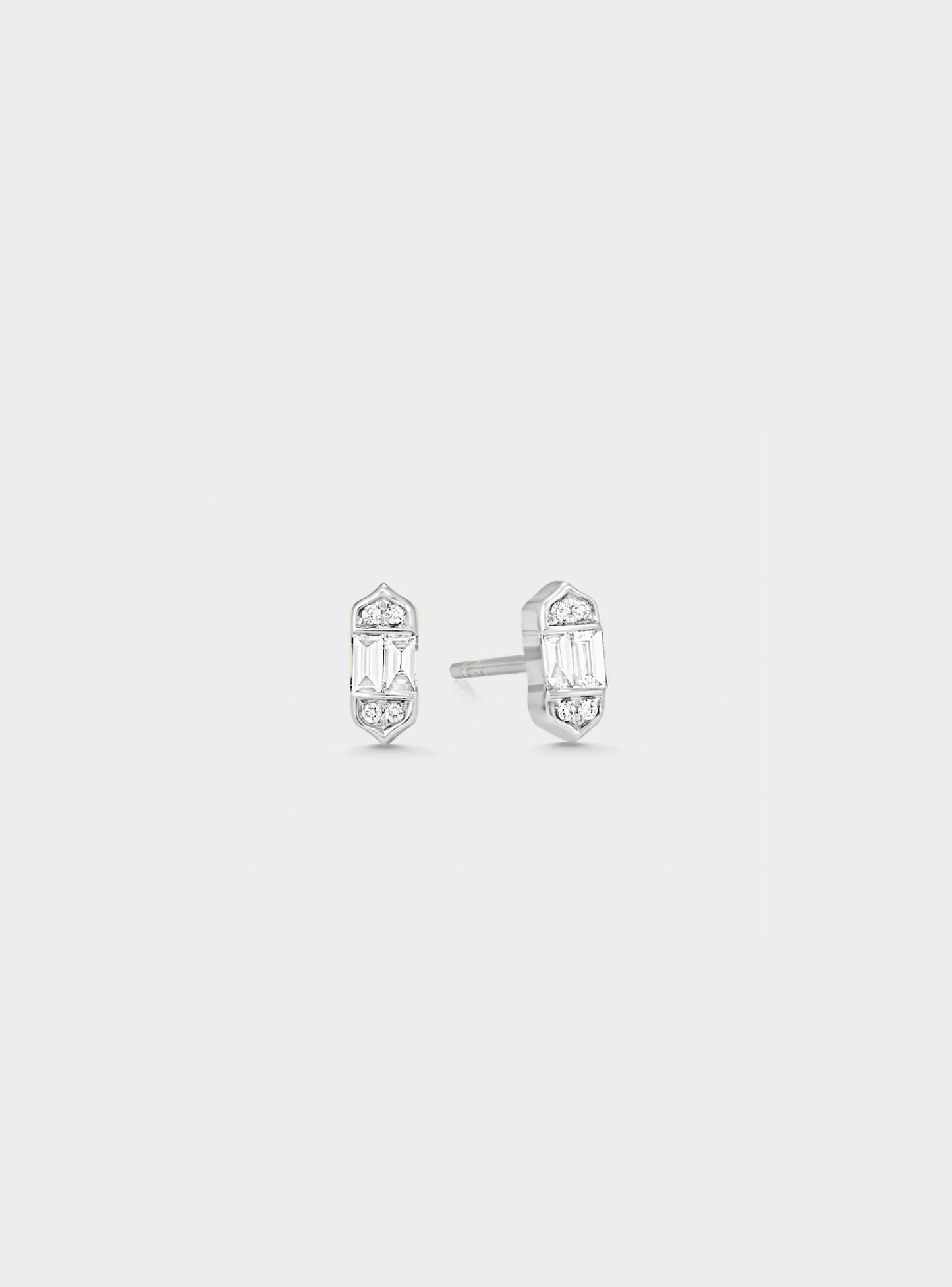 Taj Baguette Petite Stud Earrings