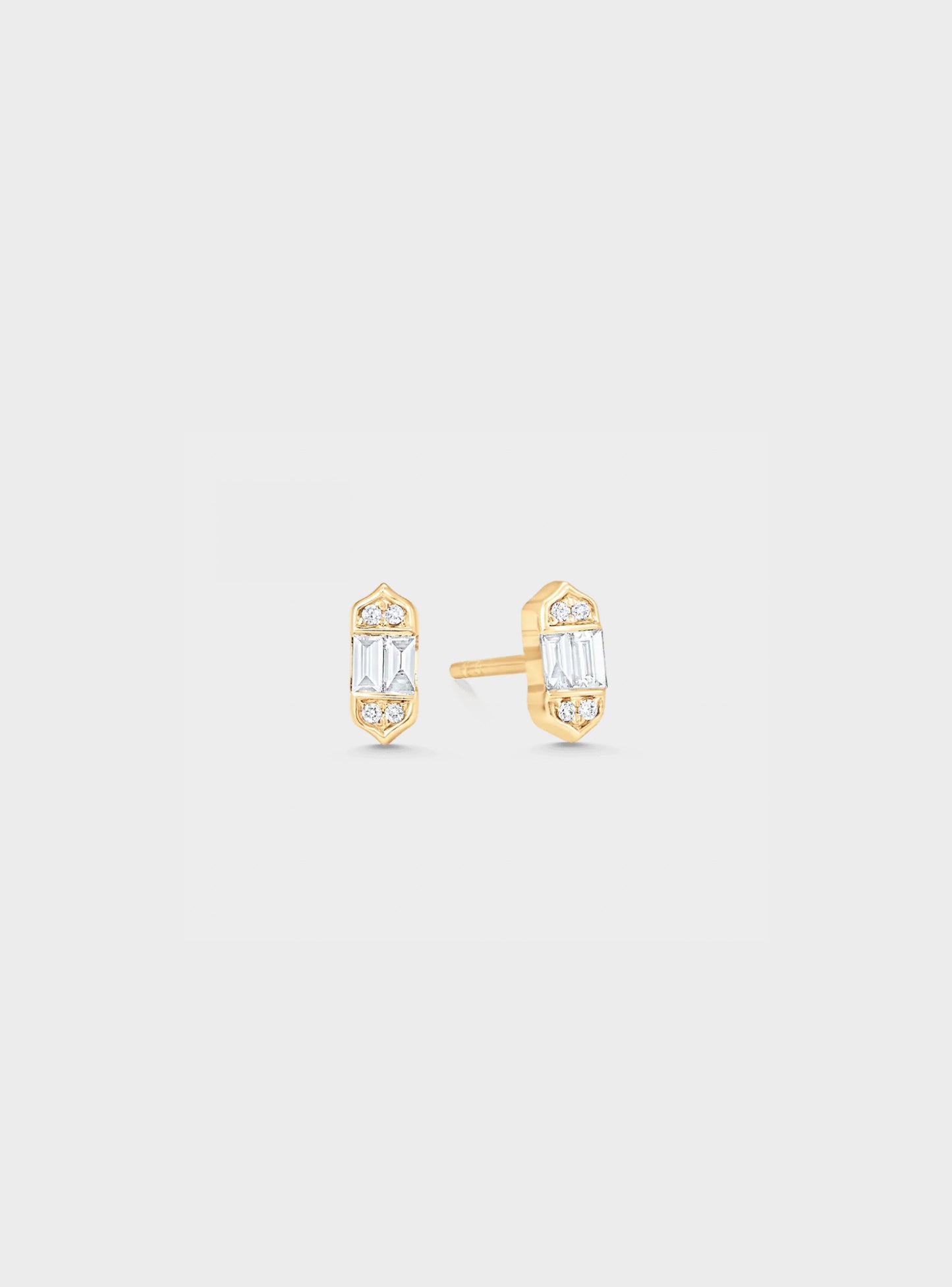 Taj Baguette Petite Stud Earrings
